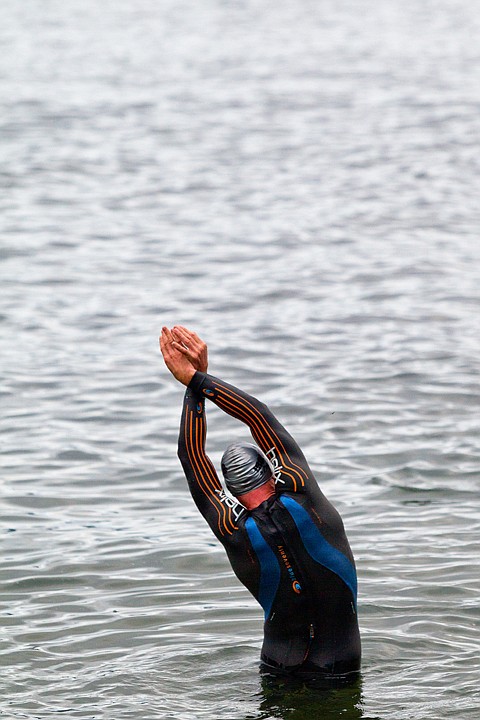 &lt;p&gt;SHAWN GUST/Press Canadian Bryan Rhodes stretches in the water prior to the pro start of the 2012 Ironman Coeur d'Alene.&lt;/p&gt;