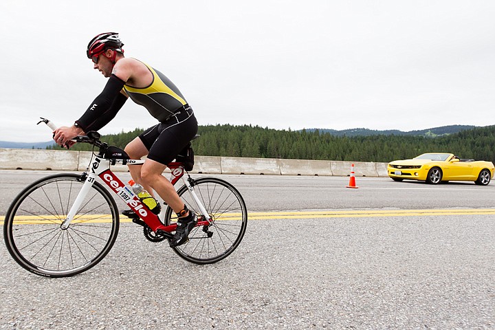 &lt;p&gt;SHAWN GUST/Press Gary Parsley, of Prosper, Texas, holds a momentary lead on a new model Camaro during the 2012 Ironman Coeur d'Alene.&lt;/p&gt;