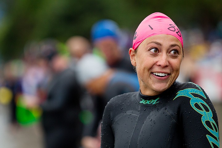 &lt;p&gt;SHAWN GUST/Press Lauren Velarde, of Oxnard, California, shows excitement before competing in the 2012 Ironman Coeur d'Alene on Sunday.&lt;/p&gt;