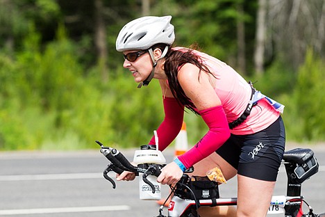 &lt;p&gt;Erin Haskell, of Spokane, Washington, powers her bike along U.S. 95 Sunday during Ironman Coeur d'Alene.&lt;/p&gt;