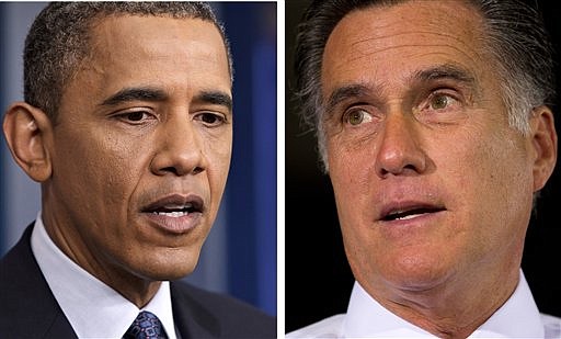 &lt;p&gt;In 2012 file photos President Barack Obama, left, talks to reporters in Washington on June 8 and former Massachusetts Gov. Mitt Romney speaks during a campaign stop in Cincinnati, Ohio, on June 14. When it comes to the economy, half of Americans in a new poll say it won't matter much whether Barack Obama or Mitt Romney wins the presidential election. (AP Photo/Scott Applewhite, left, and Evan Vucci, file)&lt;/p&gt;