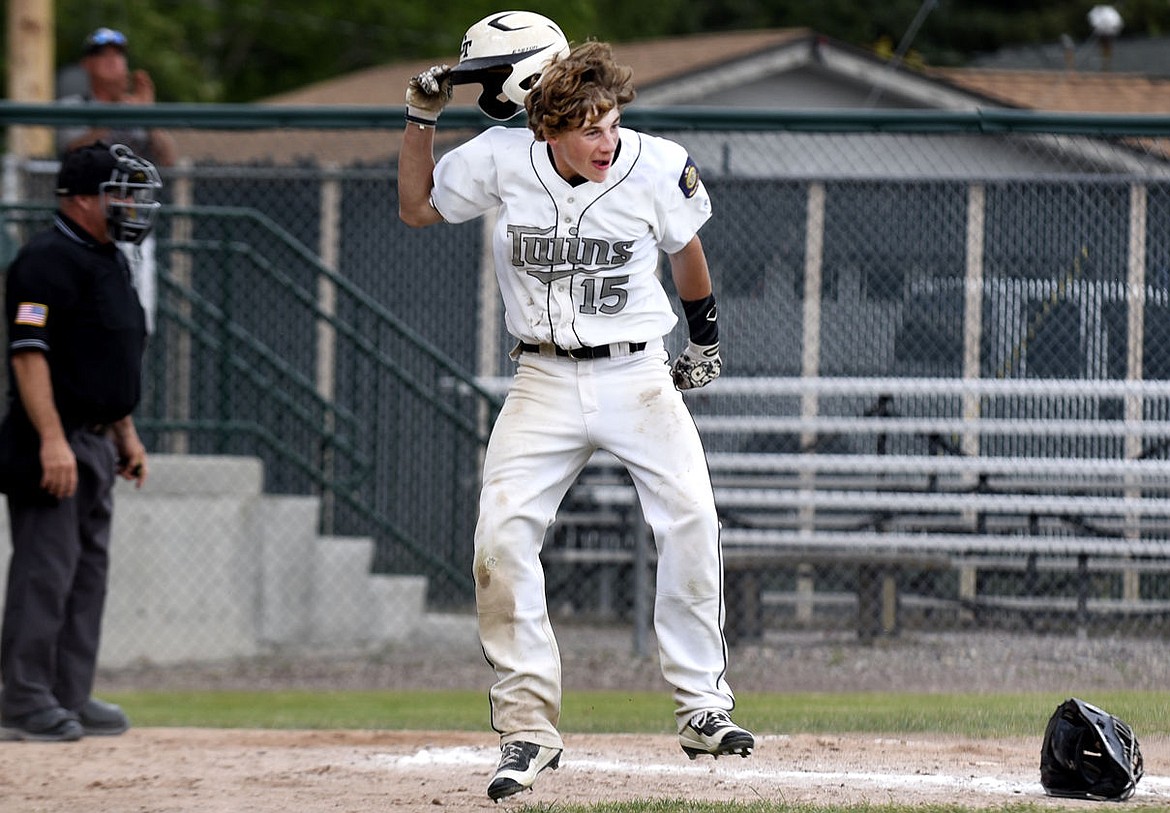 &lt;p&gt;Glacier Twins B outfielder Caleb Meehan celebrates after scoring the winning run on a walk-off bunt to beat the Havre Northstars 4-3 in their opening game of the Ed Gallo Memorial on Thursday, June 23, 2016. (Aaric Bryan/Daily Inter Lake)&lt;/p&gt;