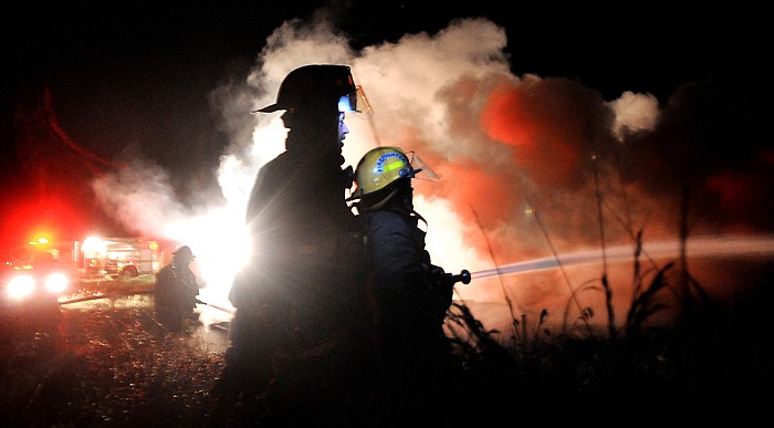 &lt;p&gt;West Valley firefighters Shawn Loughery, left, and Tina Venturini help put out the last of a fire on West Springcreek Road just before 3 a.m. on Saturday, June 23, in West Valley. The call came in at 2:13 a.m. Firefighters from West Valley were joined by the teams from Smith Valley and South Kalispell.&lt;/p&gt;