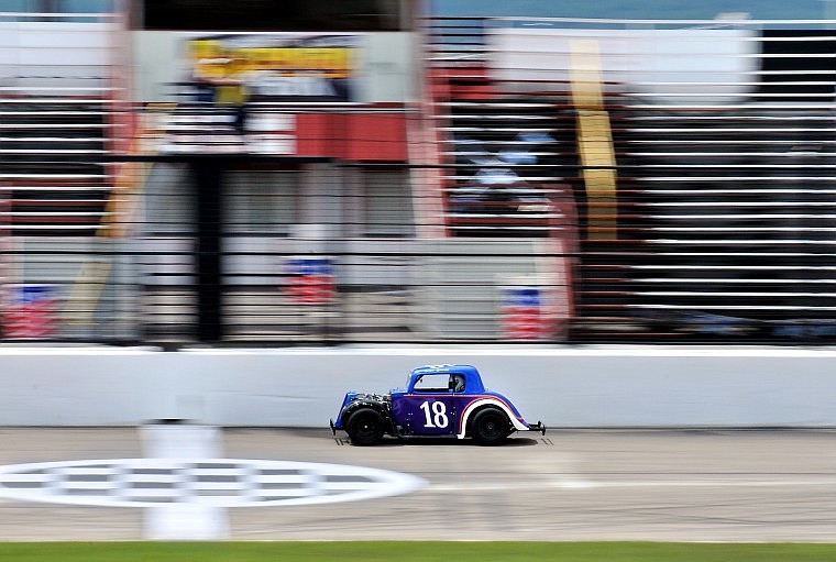 Josh Gross of Las Vegas, NV races around the circuit Friday afternoon while practicing for the 9th Annual Coors Light Legend Thunder Race, which starts Saturday at 7 p.m.