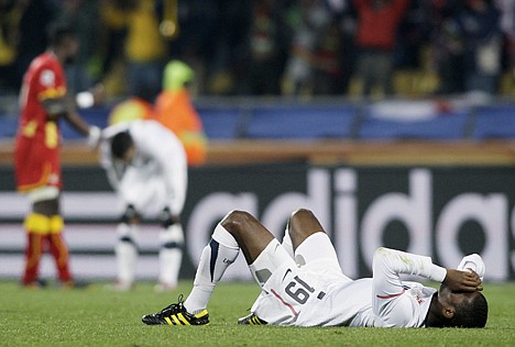 &lt;p&gt;Maurice Edu of the U.S. reacts after his team lost to Ghana in the round of 16 at the World Cup on Saturday in Rustenburg, South Africa. Ghana won 2-1 in extra time, advancing to the quarterfinals.&lt;/p&gt;