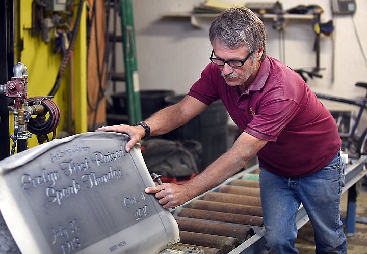 &lt;p&gt;Engraver Ronald Forman working with a monument at Glacier Monuments on Friday, June 12, in Kalispell. (Brenda Ahearn/Daily Inter Lake)&lt;/p&gt;