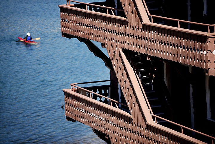 &lt;p&gt;The wooden balconies of the historic Many Glacier Hotel frame kayaker on Swiftcurrent Lake on Tuesday, June 16, in Glacier National Park. (Brenda Ahearn/Daily Inter Lake)&lt;/p&gt;