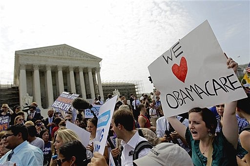 &lt;p&gt;Supporters of President Barack Obama's health care law celebrate outside the Supreme Court in Washington, Thursday, after the court's ruling was announced. AP Photo/David Goldman)&lt;/p&gt;