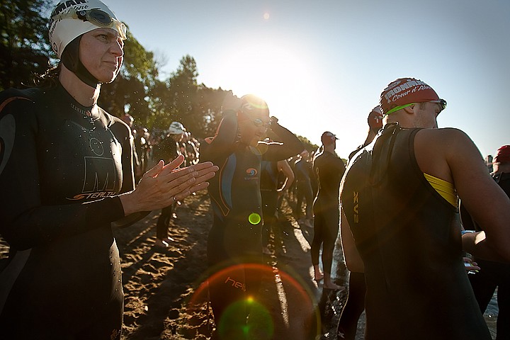 &lt;p&gt;BEN BREWER/Press An Ironman hopeful eyes the swimming course just after the singing of the national anthem along the beach of Lake Coeur d'Alene on Sunday.&lt;/p&gt;