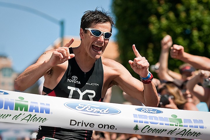 &lt;p&gt;SHAWN GUST/Press Andy Potts celebrates as he crosses the finish line as the champion of the 2010 Ford Ironman Coeur d'Alene.&lt;/p&gt;