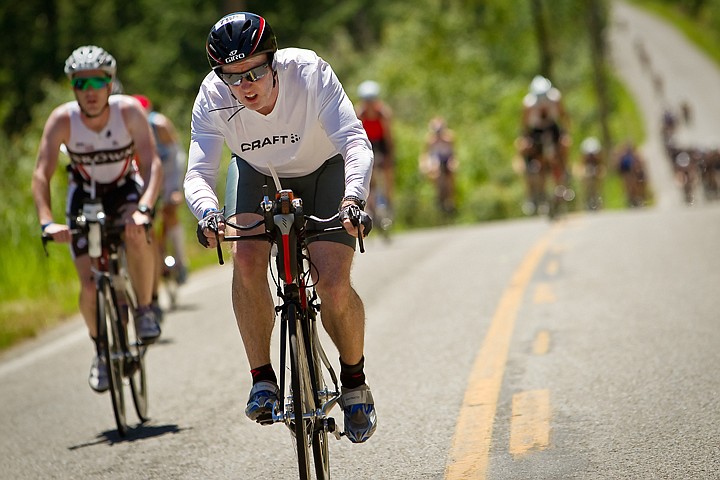 &lt;p&gt;JEROME A. POLLOS/Press James Hanley, from Leonardtown, Md., pedals up Dodd Road during the 112-mile bicycle course.&lt;/p&gt;