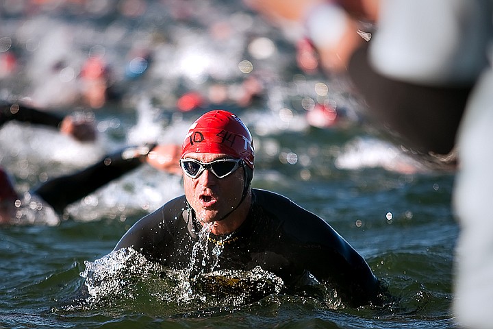 &lt;p&gt;BEN BREWER/Press Chris Onufer of Tetonia, Idaho takes a deep breath coming out of the water during a quick warm-up swim before the 2010 Ironman competition in Coeur d'Alene on Sunday.&lt;/p&gt;