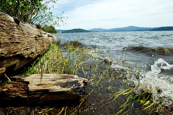 &lt;p&gt;JEROME A. POLLOS/Press Waves lap up on the shoreline near Cougar Bay where Kootenai County officials have reached an agreement with the Osprey Association over the pilings in the Bay. The county agreed not to install mooring buoys which the association protested.&lt;/p&gt;