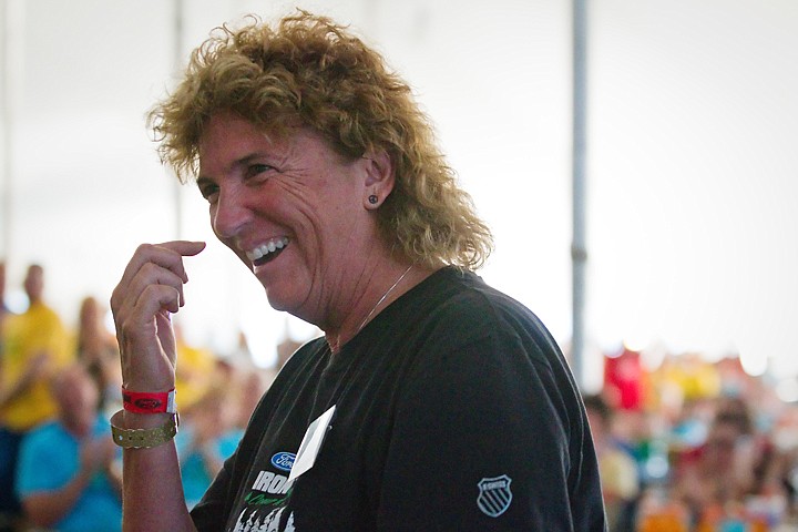 &lt;p&gt;Dee Fraser reacts after she was announced as the 2010 Ironman Coeur d'Alene volunteer of the year.&lt;/p&gt;