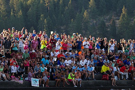 &lt;p&gt;Thousands of spectators gather at Independence Point during the swim leg of the 2015 Ironman Sunday in Coeur d&#146;Alene.&lt;/p&gt;