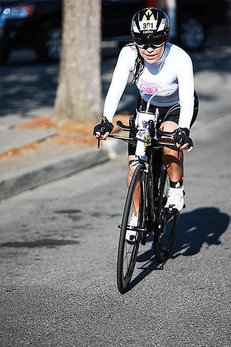 &lt;p&gt;Estela Ortiz of Miami Florida bikes her way through the Ironman course.&lt;/p&gt;