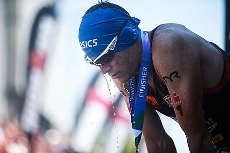 &lt;p&gt;Andy Potts takes a moment to cool off with a splash of water after finishing first at the 2015 Ironman race.&lt;/p&gt;