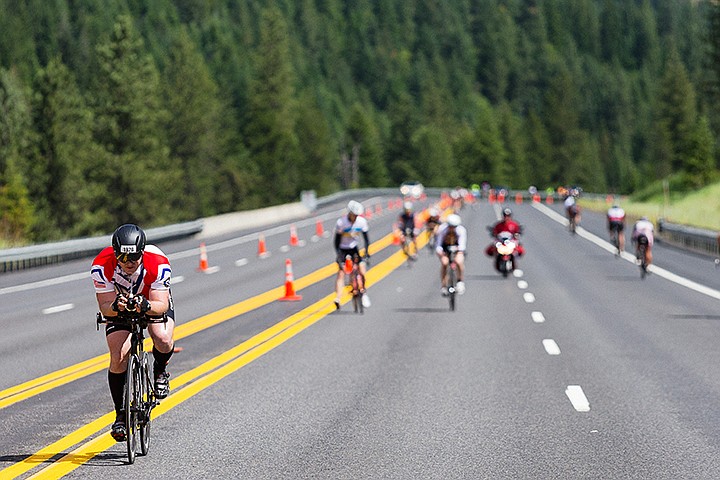 &lt;p&gt;SHAWN GUST/Press&lt;/p&gt;&lt;p&gt;Jack Richards, of Edgewood, Washington, leads a pack of cyclists up a highway grade.&lt;/p&gt;