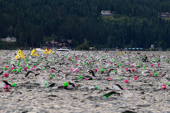 &lt;p&gt;SHAWN GUST/Press&lt;/p&gt;&lt;p&gt;Men and women age group participants swim away from the shoreline during the 2014 Ironman Coeur d&#146;Alene. Of the some 2,800 athletes who competed in Sunday&#146;s race, 1,024 were first time Ironman competitors.&lt;/p&gt;