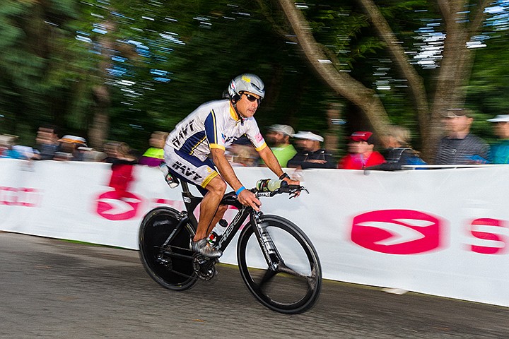 &lt;p&gt;SHAWN GUST/Press&lt;/p&gt;&lt;p&gt;Louis De La Garza, of Kailua, Hawaii, begins the bicycle portion of the 2014 Ironman Coeur d&#146;Alene Sunday.&lt;/p&gt;