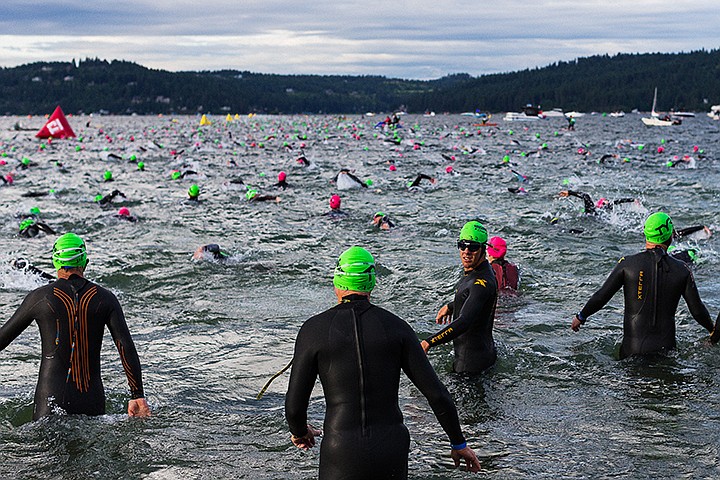 &lt;p&gt;SHAWN GUST/Press&lt;/p&gt;&lt;p&gt;Kevin Minegar, of Garden Grove, California, looks back prior to beginning the swim.&lt;/p&gt;