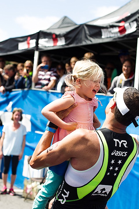 &lt;p&gt;MIKE CURRY/Press&lt;/p&gt;&lt;p&gt;Andy Potts celebrates with his daughter Sloan following his 2014 Ironman Coeur d&#146;Alene victory.&lt;/p&gt;