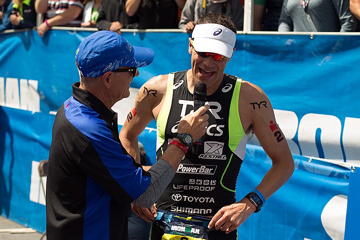 &lt;p&gt;MIKE CURRY/Press&lt;/p&gt;&lt;p&gt;Andy Potts, of Colorado Springs, Colorado discusses the race after winning the 2014 Ironman Coeur d&#146;Alene, his fifth Ironman title.&lt;/p&gt;