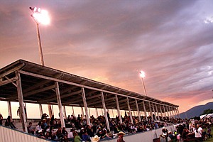 The grandstands fill up for the Mission Mountain PRCA Rodeo last weekend in Polson.