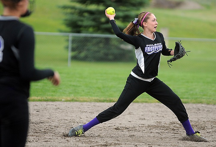 &lt;p&gt;Polson's Kaelyn Smith, number 9, fields the ball and makes the first out of the fifth inning in a game during the Emeralds Softball Tourney in Kalispell on Saturday, June 28. Smith had a strong inning coming up with three consecutive outs to wrap up the inning rapidly. (Brenda Ahearn/Daily Inter Lake)&lt;/p&gt;