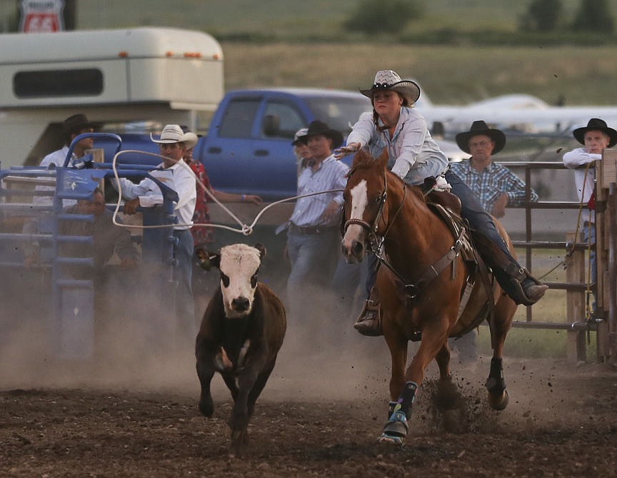 &lt;p&gt;Kylie Richter/ Lake County Leader Hallie Sohr of Ronan competes in breakaway roping night at the Mission Mountain rodeo.&lt;/p&gt;