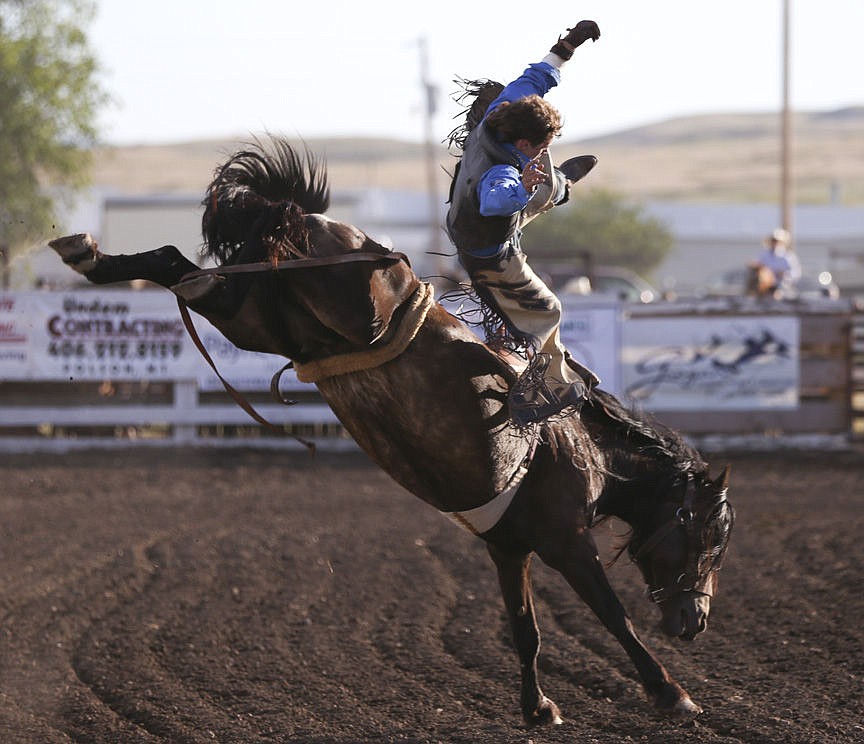 &lt;p&gt;Kylie Richter/ Lake County Leader Trevor McAllister of Ronan competes in bareback riding Friday night at the Mission Mountain rodeo.&lt;/p&gt;