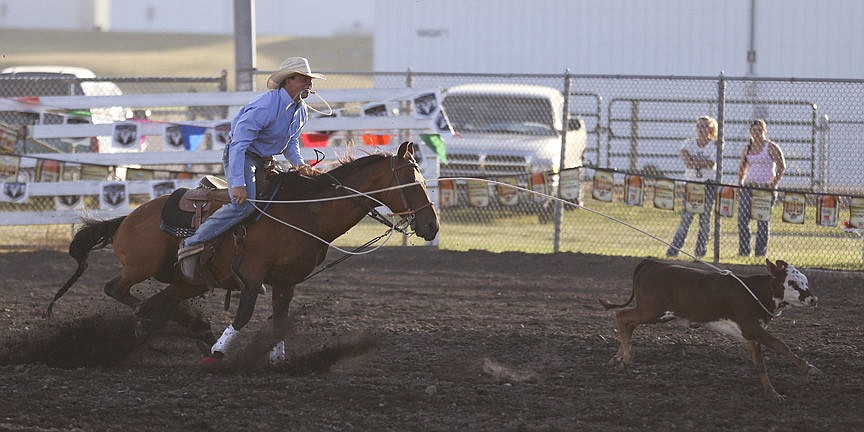 &lt;p&gt;Kylie Richter/ Lake County Leader Cody Sheridan of Arlee competes in tie down roping Friday night at the Mission Mountain rodeo.&lt;/p&gt;