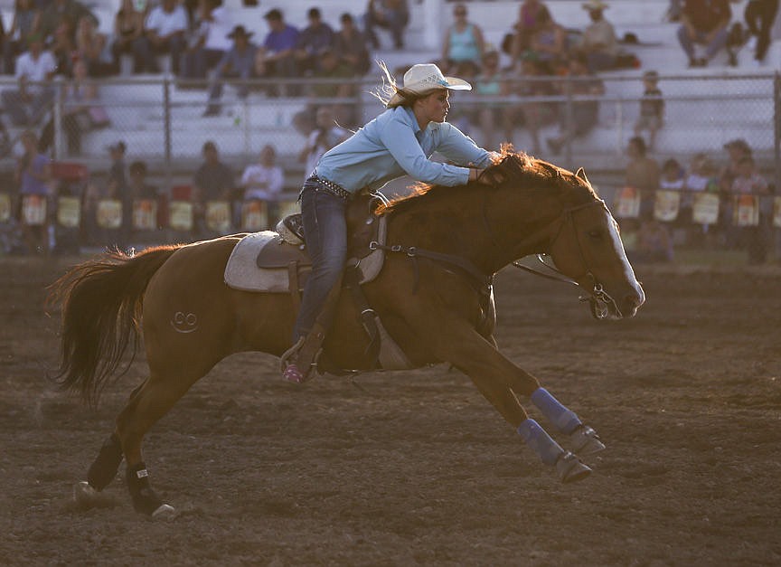 &lt;p&gt;Kylie Richter/ Lake County Leader Callie Otoupalik of Arlee competes in barrel racing Saturday night at the Mission Mountain rodeo.&lt;/p&gt;