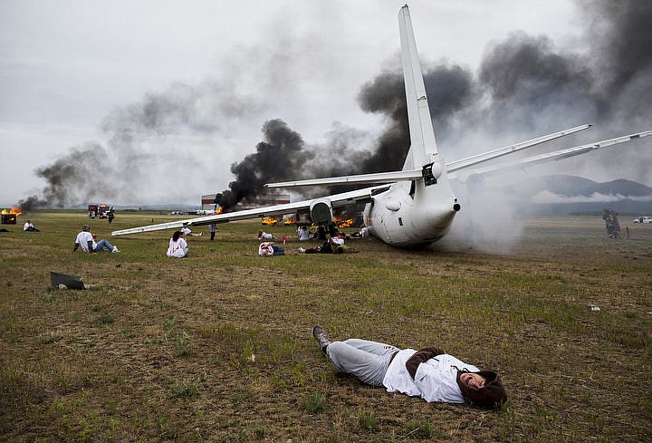 &lt;p&gt;LOREN BENOIT/Press Plane crash victims are seen scattered on the grass of the Coeur d'Alene Airport during a training exercise on Friday, June 10, 2016. 24 were injured in the two-plane crash and 6 fatalities were reported.&lt;/p&gt;