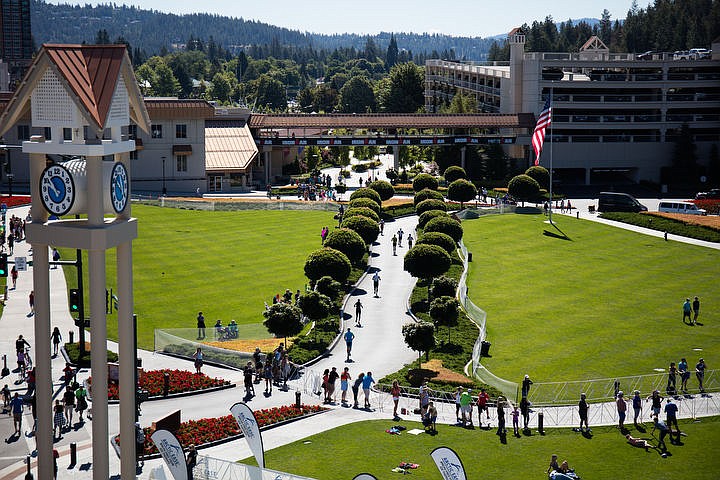 &lt;p&gt;KATIE HARTWIG/Press Overhead view of Ironman triathletes finishing race with the running portion. Photo made possible by Strate line Crane and Rigging.&lt;/p&gt;