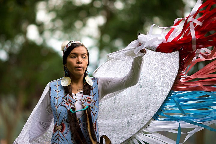 &lt;p&gt;JAKE PARRISH/Press Coeur d'Alene Tribal member Alyssa Hagnes dances in ceremonial fashion in traditional dancing clothes.&lt;/p&gt;