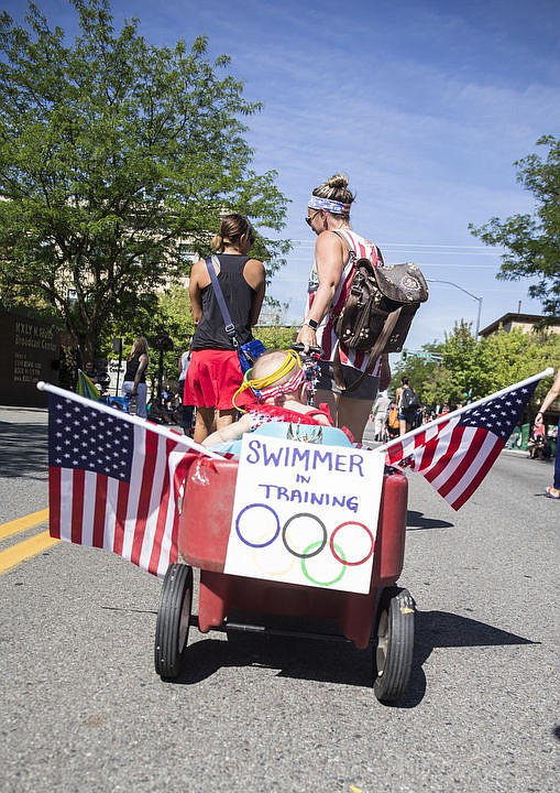 <p>LOREN BENOIT/Hundreds of kids and families kick off the holiday weekend by walking down Sherman Avenue as they participate in Coeur d'Alene's Kids Parade on Friday, July 1, 2016. This years parade theme was Wide World of Sports. To purchase photos, please visit www.cdapress.com</p>