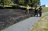 WEB UPDATE: Fireworks spark .5-acre blaze at BHS
