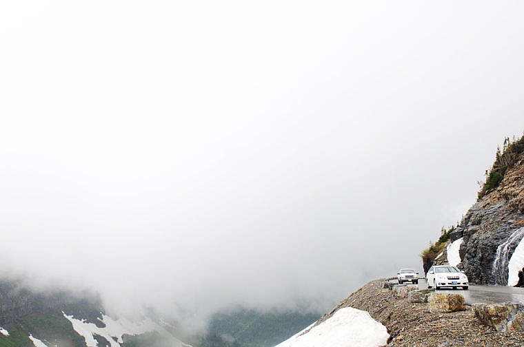 <p>Cloudy weather obscured many of the views Friday afternoon on Going-to-the-Sun Road in Glacier National Park. June 21, 2013 in Glacier National Park, Montana. (Patrick Cote/Daily Inter Lake)</p>