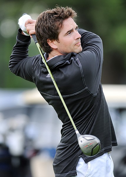 Robb Bergeson of Billings tees off at the 74th annual Whitefish Lake Fourth of July Tournament on Thursday.