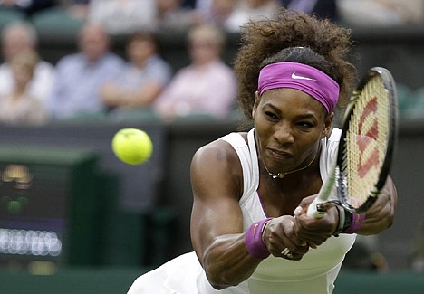 &lt;p&gt;Serena Williams of the United States plays a return to Petra Kvitova of the Czech Republic during a quarterfinals match at the All England Lawn Tennis Championships at Wimbledon, England, Tuesday, July 3, 2012. (AP Photo/Anja Niedringhaus)&lt;/p&gt;