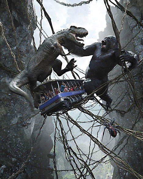 &lt;p&gt;In this publicity image released by Universal Studios Hollywood, King Kong battles a dinosaur in a scene from the attraction &quot;King Kong 360 3-D,&quot; created by Peter Jackson.&lt;/p&gt;