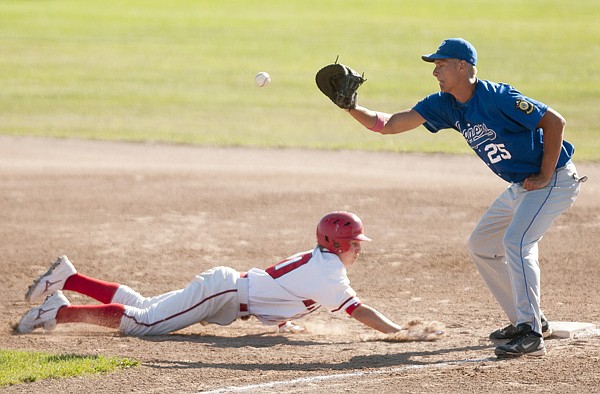 &lt;p&gt;Kalispell&#146;s Charlie Obermiller dives back to first base in
Tuesday&#146;s contest with the Libby Loggers at Griffin Field.&lt;/p&gt;