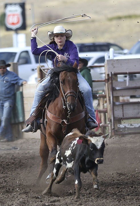 &lt;p&gt;Ronan's Rachel Lien competes in breakaway roping on Saturday morning in Polson.&lt;/p&gt;