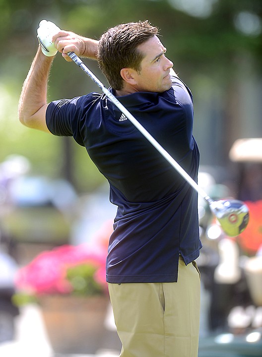 <p>Robb Bergeson of Billings tees off in the Fourth of July Golf Tournament at the Whitefish Lake Golf Club on Thursday, July 3. Bergeson is a former champion of this tournament. He birdied his first whole. (Brenda Ahearn/Daily Inter Lake)</p>