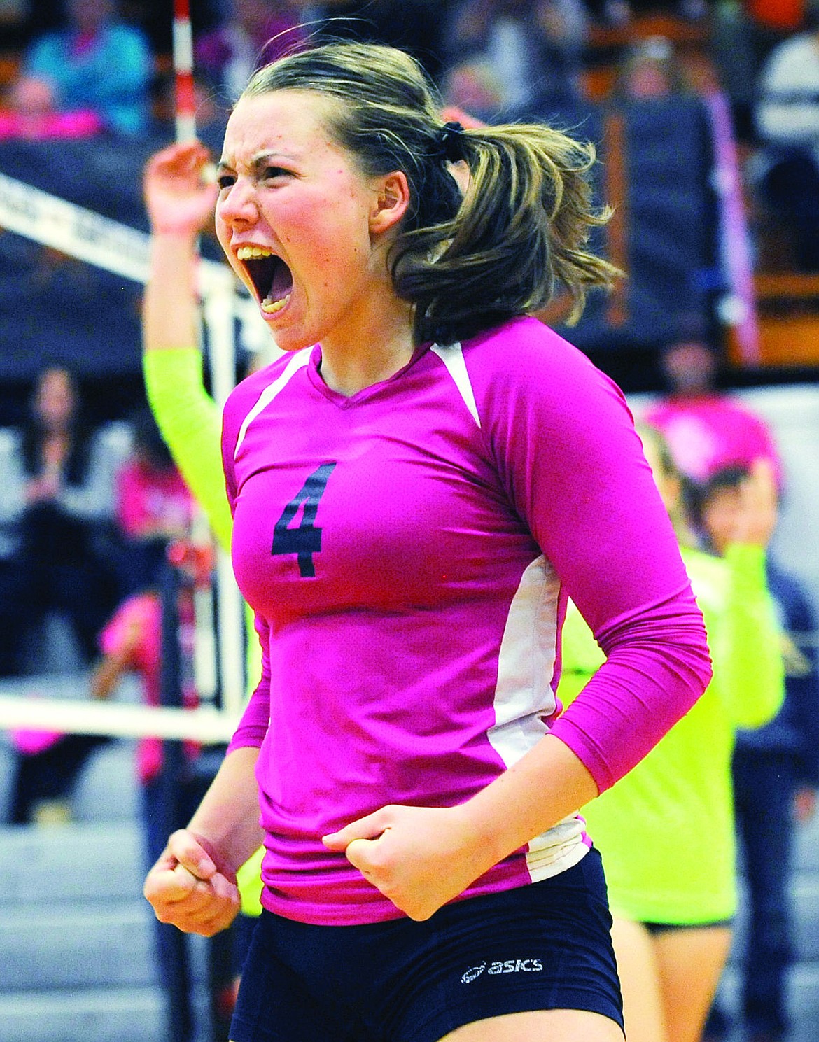 &lt;p&gt;Glacier libero Hailee Bennett celebrates a point during the Wolfpack's 3-1 victory against the Bravettes at Flathead High School on Thursday, Jan. 3, 2015. (Aaric Bryan/Daily Inter Lake)&lt;/p&gt;