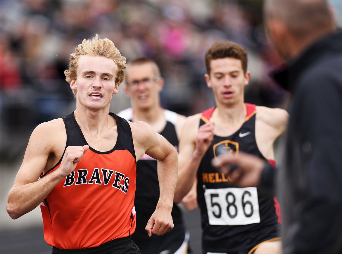 &lt;p&gt;Flathead's Jake Perrin finishes strong during the 1,600-meter run with Missoula Hellgate's Peter Kirgis in tow at the Class AA state track meet at Missoula County Stadium. (Tommy Martino/Missoulian)&lt;/p&gt;