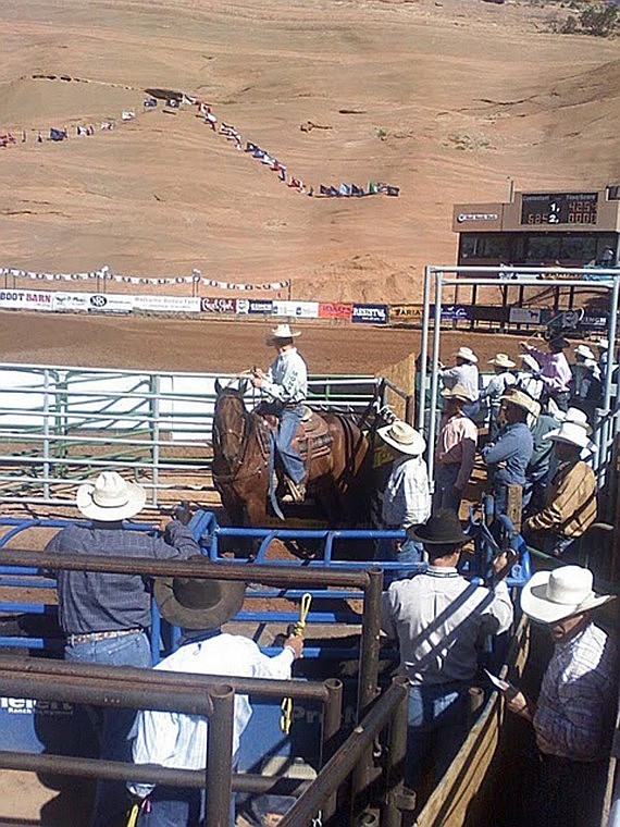 Will Powell gets ready to do breakaway roping during the Junior Rodeo Nationals last weekend in Gallup, N.M.