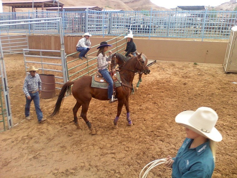 Abby Knight just finishing a run at the Junior Rodeo Nationals last weekend in Gallup, N.M.