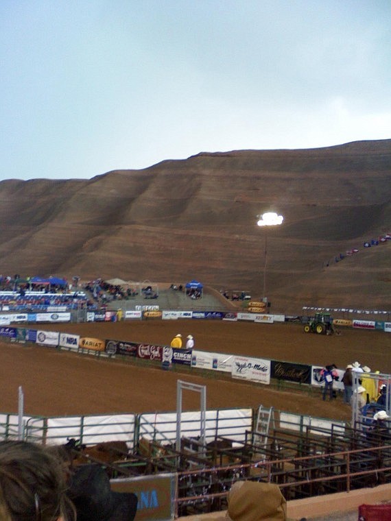 The rodeo arena at the National Junior Rodeo Finals was nestled in the Red Rock Canyon in Gallup, N.M.